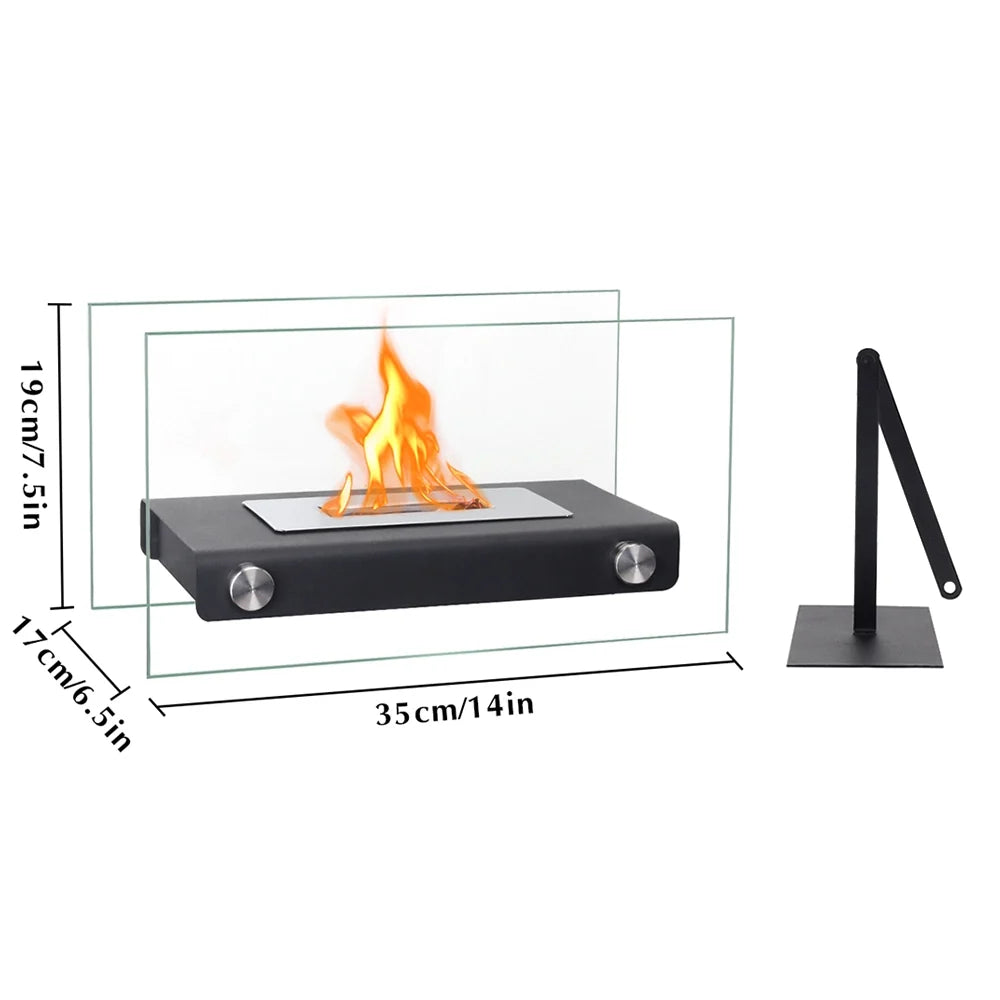 14" L Rectangular Tabletop Fire Bowl Pot (white)